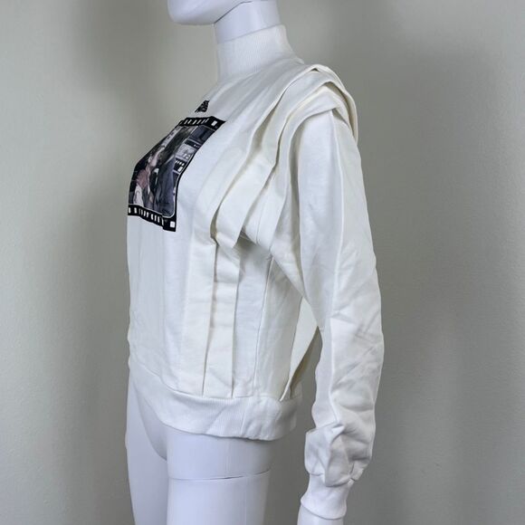 Zara Star Wars Disney Women Size M Mock Neck Ruffle Tiered Pullover NEW Sweater - Picture 10 of 11